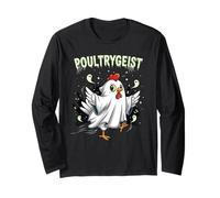 Chicken Ghost Poultrygeist Halloween Costume Farmer Maglia a Manica