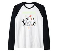 Chicken Ghost Poultrygeist Halloween Costume Farmer Maglia con Maniche Raglan