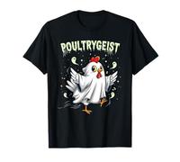 Chicken Ghost Poultrygeist Halloween Costume Farmer Maglietta
