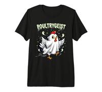 Chicken Ghost Poultrygeist Halloween Costume Farmer Maglietta Premium