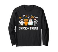 Chicken Halloween Costume Party Chick Treat Maglia a Manica