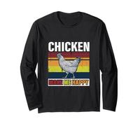 Chicken Make Me Happy Vintage Chickens Farmer Fun Gift Maglia a Manica