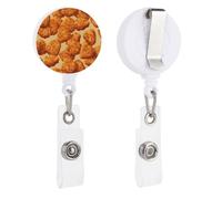 Chicken Nuggets, porta badge retrattile con bobina e clip per carta d'identità, per dottori, infermieri, studenti, impiegati