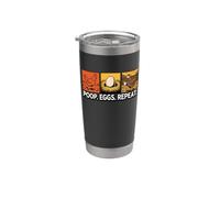 Chicken Poops Eggs Repeat Funny Homesteader Backyard Bicchiere termico in acciaio inox doppia parete