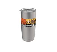 Chicken Poops Eggs Repeat Funny Homesteader Backyard Bicchiere termico in acciaio inox doppia parete