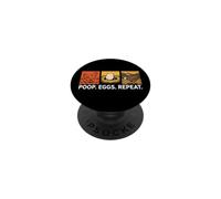 Chicken Poops Eggs Repeat Funny Homesteader Backyard PopSockets PopGrip Adesivo