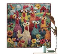 Chicken Puzzle - Colorful Rooster and Sunflower Jigsaw Art 1000 pezzi puzzle for Beginners | Relaxing Game Night Activity for Art Lovers | Farmhouse Style Home Decoration Display