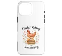 Chicken Raising and Jesus Praising Farmhouse Watercolor Custodia per iPhone 16 Pro Max