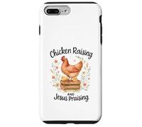 Chicken Raising and Jesus Praising Farmhouse Watercolor Custodia per iPhone 7 Plus/8 Plus