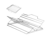 Chicken Roasting Rack - 9x13 Foldable Roasting Rack, Grilling Stand for Turkey Chicken | Adjustable Metal Racks for Pork, Beef, Steak, BBQ, Oven, Camping, Baking, Holiday, Halloween, Bir