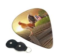 Chicken Rooster plettri per chitarra, 6 pezzi, stampa fronte/retro, adatti per chitarre acustiche, elettriche e bassi, tra cui 0,46 mm, 0,71 mm, 0,96 mm