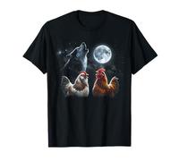 Chickens And Wolf Howling at The Moon Funny Parody Jokes Tee Maglietta