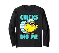 Chicks Dig Me Funny Easter Chick Occhiali da Sole Baseball cap Maglia a Manica