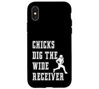 Chicks Dig The Wide Receiver - Giocatore Divertente Graphic Saying Custodia per iPhone X/XS