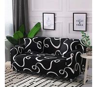Chickw11 Copridivano, Sofa Salotto Elasticizzato Protettore Imbottito Mobili Copertura Panno Antiscivolo Divano Protector Casa Decorativa (3 posti: Divano 195-230 cm,Nero)