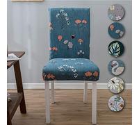 Chickw11 Coprisedie con Schienale Alto 1/4/6pezzi, Piante Tropicali Stampa Elasticzzato Lavabile Estraibile Copertura della Sedia per Hotel Banchetto Wedding Party Decor (Margherita,4 Pezzi)