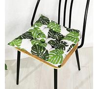 Chickw11 Cuscino Sedia Cucina Set da 2 Pezzi, Cuscini per Sedia Antiscivolo con Corde, Morbido Confortevole Cuscini Coprisedia per Ufficio Giardino Patio Pranzo Soggiorno (Foglia di Banana,40x40cm)