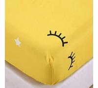 Chickw11 Elastic Lenzuolo sotto Coprimaterasso Cartoni Animati Stampa, 100% Microfibra Materiale per Lenzuolo profondità 30cm - Letto Singolo Doppio - Vari Stile (Faccina Gialla,120x200x30cm)