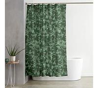 Chickw11 Tende da Doccia in Tessuto Antimuffa, 3D Stampa Tenda da Doccia Impermeabile Poliestere Lavabile Tenda da Bagno con 12 Ganci Tende per Vasca da Bagno (Camouflage Verde,150x180cm)
