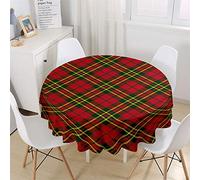 Chickw11 Tovaglia Rotonda in Poliestere, Tovaglia di Stampa Classico Plaid retrò, Impermeabile e Antimacchia, Lusso, Riutilizzabile per Decorazione Tavolo Casa Cucina (Plaid Scozzese,180cm)