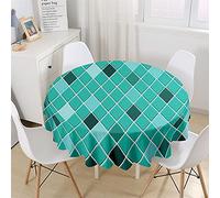 Chickw111 Tovaglia Rotonda in Poliestere, Tovaglia di Stampa Classico Plaid retrò, Impermeabile e Antimacchia, Lusso, Riutilizzabile per Decorazione Tavolo Casa Cucina (Verde,120cm)