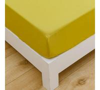 Chickw11g Lenzuola 150x200, Lenzuolo Sotto con Angoli Elasticizzato, Tinta Unita Lenzuola di Microfibra Profonde 30cm, Giallo Senape