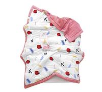 Chickwin Bambino Trapuntino Copriletto Singolo, Coperta Estivo Trapunta Trapuntato in Animale Frutta Stampa Reversibile Coperta Letto Leggera per Camera da Letto (Estate Rosa,120x150cm)