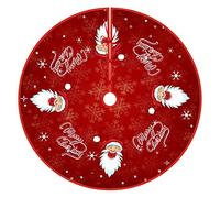 Chickwin Base Albero di Natale 120cm Gonna Albero di Natale, Peluche Tappeto Albero di Natale Rosso Decorazioni Albero di Natale, Natale Decorazioni Casa (90cm/35.4’’,Albero di Natale G)