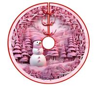 Chickwin Base Albero di Natale 90cm Gonna Albero di Natale, Peluche Tappeto Albero di Natale Rosso Decorazioni Albero Natale Tappeti per Natale Decorazioni Casa (72cm/28.3’’,Albero Rosa)