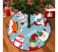 Chickwin Base Albero di Natale Stampa 3D, Rosso Gonna Albero Pelo Corto Tappeto, 2025 Nuovo Inverno Tappeti per Decorazioni delle Feste di Capodanno (Buon Natale 6,72cm)