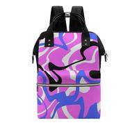Chickwin Borsa Zaino Fasciatoio Neonato, Grande Capacità Zainetto Multifunzione di Viaggio Borsa per Pannolini, Maternità Baby Bag Borsa Bebè per Mamma e Papà (astratto viola,28x40x18cm)