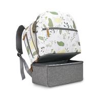 Chickwin Borsa Zaino Fasciatoio Neonato, Grande Capacità Zainetto Multifunzione di Viaggio Borsa per Pannolini, Maternità Baby Changing Bag Borsa Bebè per Mamma e Papà (foglie verdi,44x34x15cm)