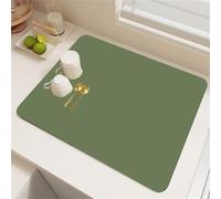 Chickwin Colori Solidi Multipli Tappetino Scolapiatti,Scolapiatti Assorbente,Tappetino Macchina Caffe Antiscivolo,Tappetini Bancone Cucina Asciugatura Rapida,Accessori Cucina (Verde,50x60cm)