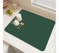 Chickwin Colori Solidi Multipli Tappetino Scolapiatti,Scolapiatti Assorbente,Tappetino Macchina Caffe Antiscivolo,Tappetini Bancone Cucina Asciugatura Rapida,Accessori Cucina (Verde Scuro,40x50cm)