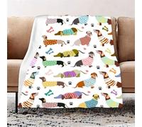 Chickwin Coperta di Flanella, Motivo Cane 3D Coperta in Pile per Divano Coperte Calda Morbida Microfibra Coperta Letto Singolo Matrimoniale Una Piazza e Mezza (70x100cm,Bassotto)