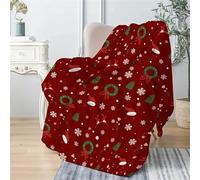 Chickwin Coperta di Flanella Natale, Coperta in Pile per Divano Coperte Calda Morbida Confortevole Coperta Letto Singolo Matrimoniale Una Piazza e Mezza (130x150cm,Buon Anno C)