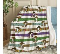 Chickwin Coperta di Flanella, Stampa Bassotto 3D Coperta in Pile per Divano Coperte Calda Morbida Microfibra Coperta Letto Singolo Matrimoniale Una Piazza e Mezza (130x150cm,Bassotto)