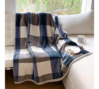 Chickwin Coperta Flanella, 7 TOG Coperta Plaid Calda Invernale Copriletto Microfibra Morbida Confortevole per Letto Divano, Singolo Matrimoniale Una Piazza e Mezza (Plaid blu,200x230cm)