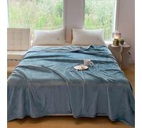 Chickwin Coperta Flanella, 7 TOG Tinta Unita Coperta Plaid Calda Invernale Copriletto Microfibra Morbida per Letto Divano, Singolo Matrimoniale Una Piazza e Mezza (Blu,120x200cm)