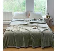 Chickwin Coperta Flanella, 7 TOG Tinta Unita Coperta Plaid Calda Invernale Copriletto Microfibra Morbida per Letto Divano, Singolo Matrimoniale Una Piazza e Mezza (Verde,120x200cm)