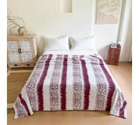 Chickwin Coperta Flanella, Stile Striscia 4.5 TOG Coperta Plaid Calda Invernale Copriletto Microfibra Morbida per Letto Divano, Singolo Matrimoniale Una Piazza e Mezza (Viola,100x150cm)