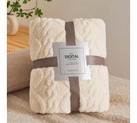 Chickwin Coperta Pile Matrimoniale Singolo Invernale Morbida Calda Coperta in Flanella Classico Coperta Plaid Coperta Letto per Viaggi, Sedia, Auto, Divano, Camera da Letto (100x150cm,Bianco)