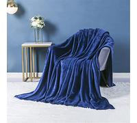 Chickwin Coperta Plaid di Flanella, Coperte Pile Flanella Coperta Divano Microfibra Morbida Coperte Copriletti Calda Trapunta per Singolo Matrimoniale Letto (100x120cm,Blu Navy)