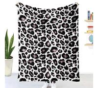 Chickwin Coperta Plaid Pile Flanella con Stampa Leopardato Singolo Matrimoniale 3D Calda Coperta Fluffy Copridivano Microfibra Morbida Invernale Coperte Trapunta Divano (Grigio Scuro,130x150cm)