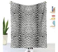 Chickwin Coperta Plaid Pile Flanella con Stampa Leopardato Singolo Matrimoniale 3D Calda Coperta Fluffy Copridivano Microfibra Morbida Invernale Coperte Trapunta Divano (Bianco,150x200cm)