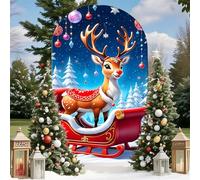 Chickwin Copertura per Archi Nuziali, Babbo Natale Copertina di Fondo per l'arco, Arco di Sfondo per Matrimoni, Copertura Arco in Tessuto per Matrimoni, Decorazioni (Natale 9,80x180cm/6FT)