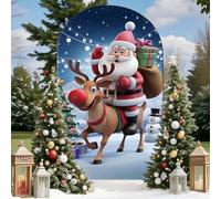 Chickwin Copertura per Archi Nuziali, Babbo Natale Copertina di Fondo per l'arco, Arco di Sfondo per Matrimoni, Copertura Arco in Tessuto per Matrimoni, Decorazioni (Natale 11,80x180cm/6FT)