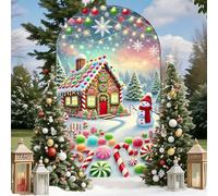 Chickwin Copertura per Archi Nuziali,Buon Natale Copertina di Fondo per l'arco,Arco di Sfondo per Matrimoni,Copertura Arco in Tessuto per Matrimoni,Feste,Decorazioni (Castello,80x180cm/6FT)