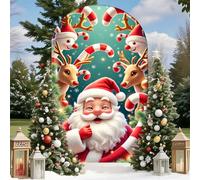 Chickwin Copertura per Archi Nuziali,Buon Natale Copertina di Fondo per l'arco,Arco di Sfondo per Matrimoni,Copertura Arco in Tessuto per Matrimoni,Feste,Decorazioni (Babbo Natale,80x180cm/6FT)