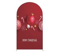 Chickwin Copertura per Archi Nuziali, Copertina di Fondo per l'arco Stampa di Buon Natale, Arco di Sfondo per Matrimoni, Copertura Arco Elastico per Feste,Decorazioni (Buon Natale 2,6FT(80x180cm))